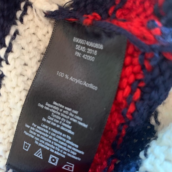 Joe Boxer Striped Long Sleeve Sweater Red‎ White Blue Womenms XL Preloved - Picture 7 of 9